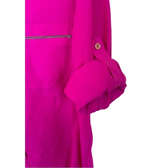 Calvin Klein Blouse Long Sleeve Magenta Pink - Picture 3 of 8